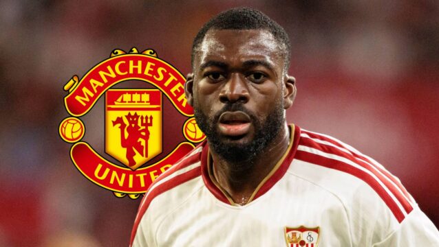Manchester United badge next to Youssouf Fofana - copyright TEAMtalk