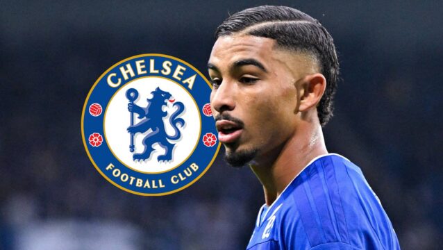 Gessime Yassine with a Chelsea badge