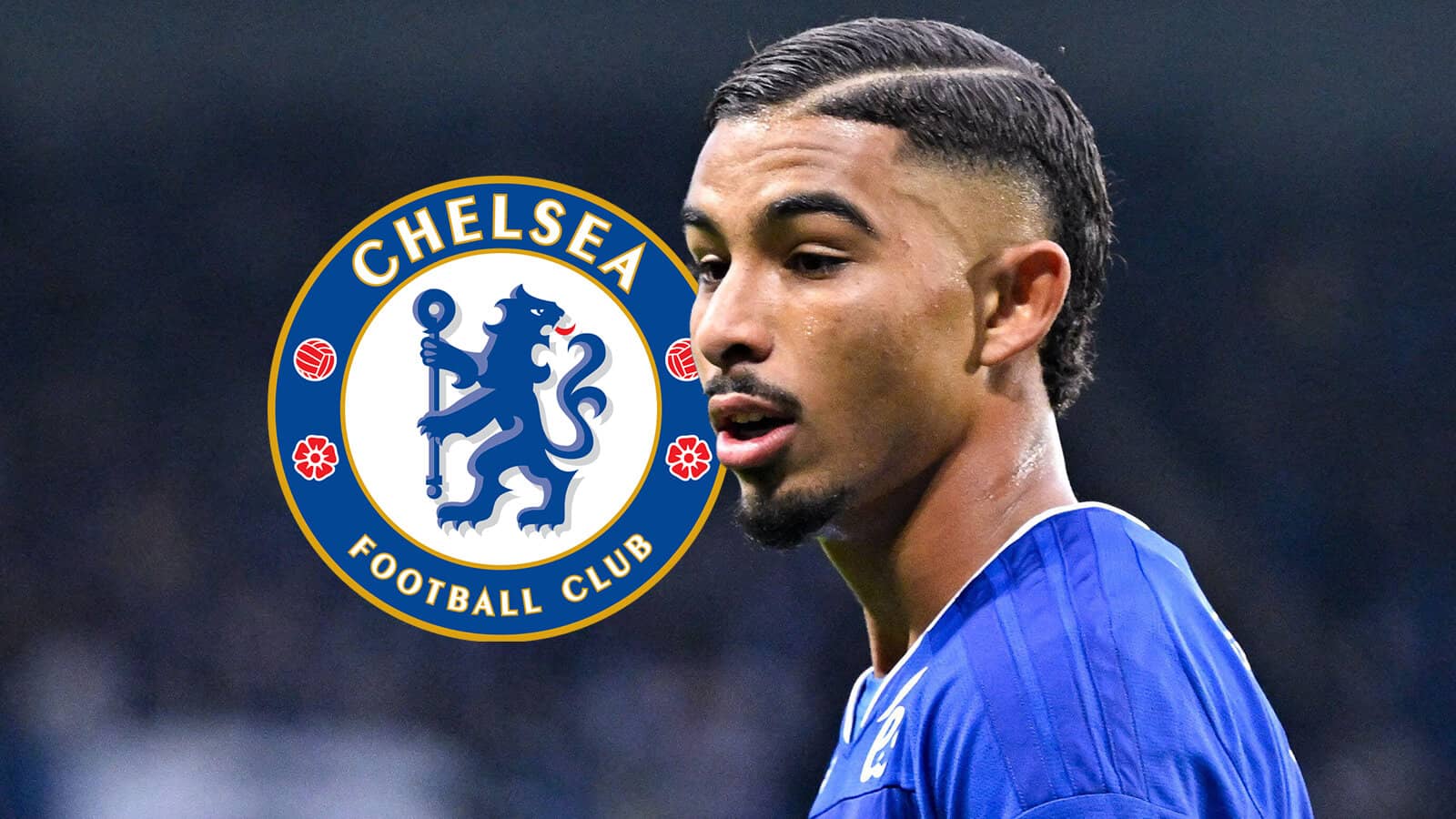 Gessime Yassine with a Chelsea badge