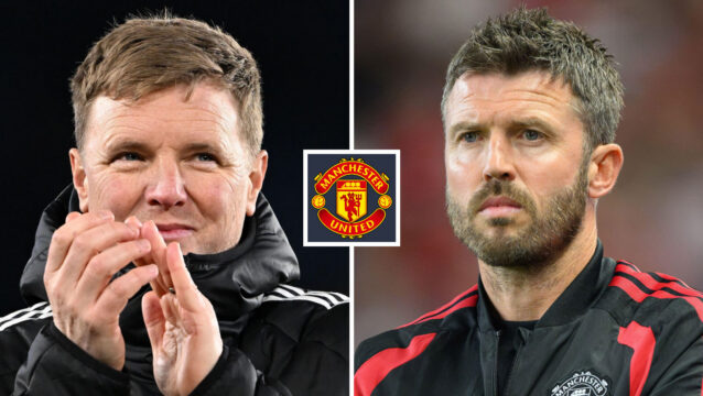 Eddie Howe and Manchester United manager Michael Carrick