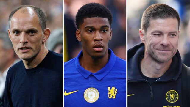 Thomas Tuchel, Josh Acheampong and Xabi Alonso