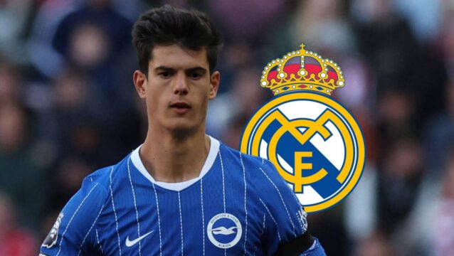 Brighton's Chema Andres with Real Madrid badge