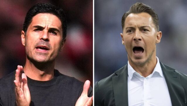 Arsenal boss Mikel Arteta and Newcastle manager Matthias Jaissle